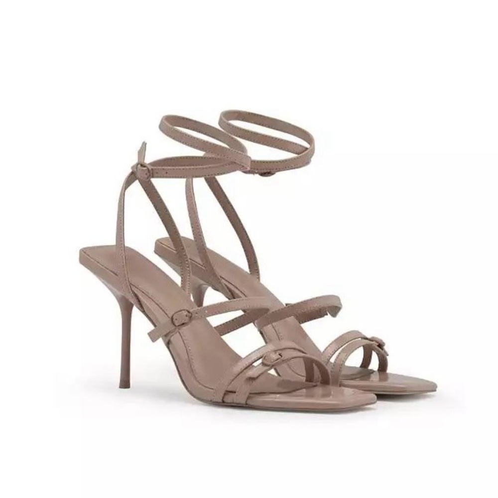 D ‘ amelio Lania  Elegant Tan Strappy dark blush soft patient 8.5 M